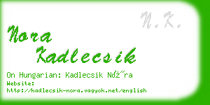 nora kadlecsik business card